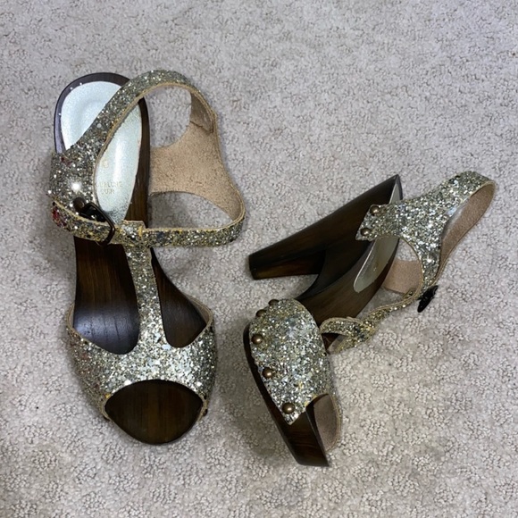 Texto Gold Sparkly Heels Size 36 - Picture 2 of 10